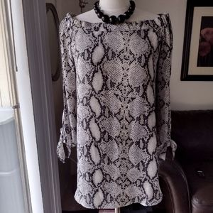 The Impeccable Pig off-the-shoulder snake tunic